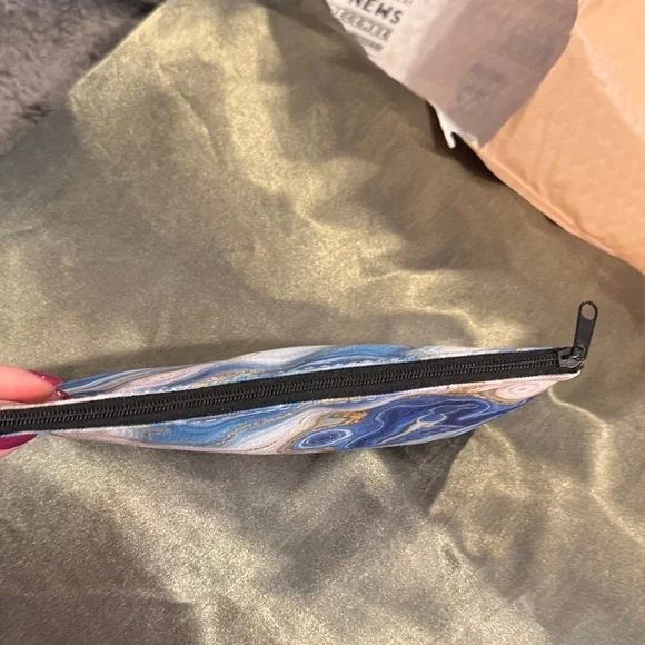 Blue and Gold Swirl Pouch - Picture 5 of 5